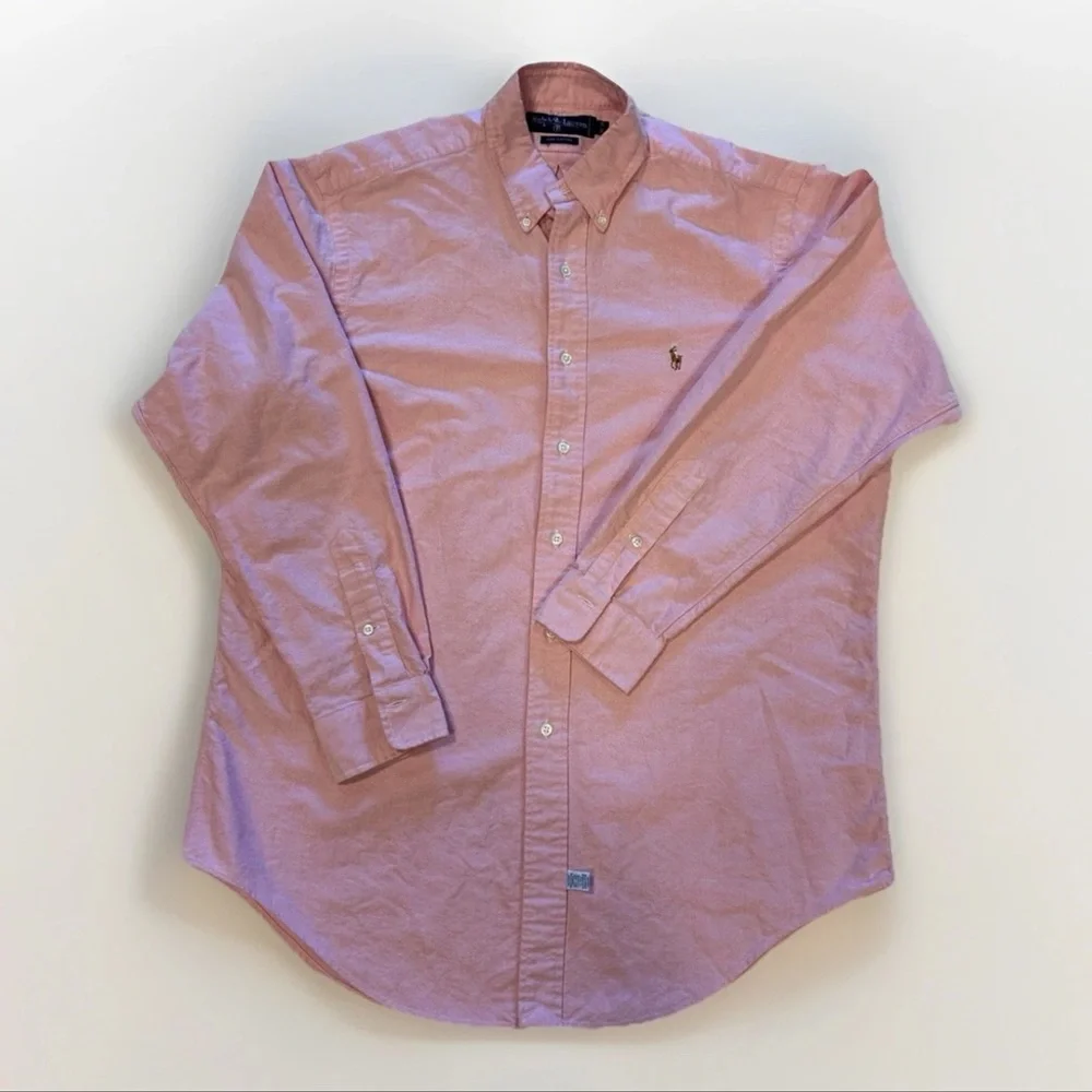 VTG Ralph Lauren Men’s Button-Down Oxford Shirt 16.5-34‎ Pink Cotton Classic Fit